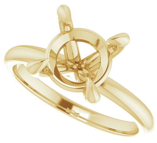 Sužadėtuvių Žiedas „Solitaire“ 585 Geltonojo Aukso Round 8.8mm (5)