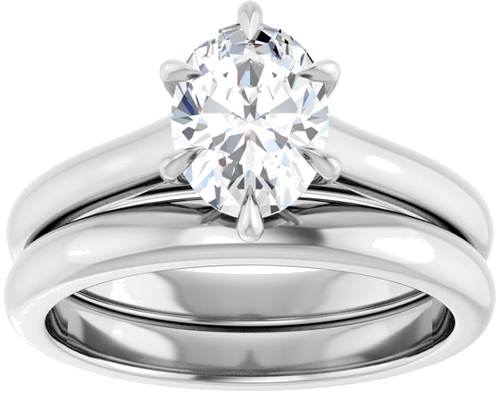 Sužadėtuvių Žiedas „Claw-Prong“ 14k white gold Oval 8mm x 6mm (8)