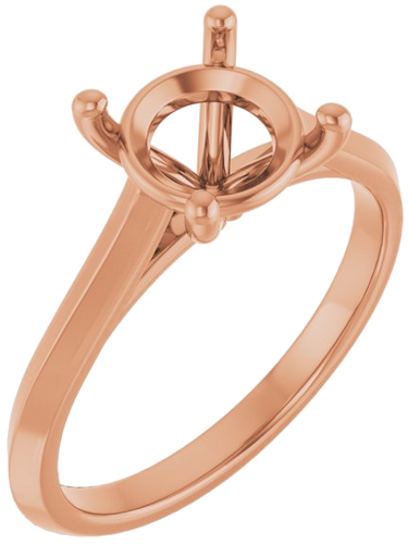 Sužadėtuvių Žiedas „Solitaire“ 585 Rožinis Aukso Round 8mm (1)