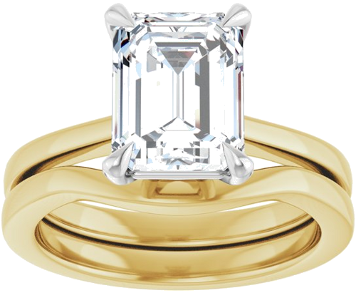 Sužadėtuvių Žiedas „Claw-Prong“ 14k yellow/white gold Emerald 9mm x 7mm (8)