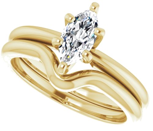 Sužadėtuvių Žiedas „Solitaire“ 585 Geltonojo Aukso Marquise 8mm x 4mm (10)