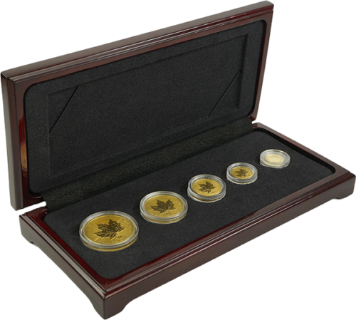 1.9 oz Kanada 2001 Vikingų paveldas Klevo lapo auksinių monetų rinkinys (1)