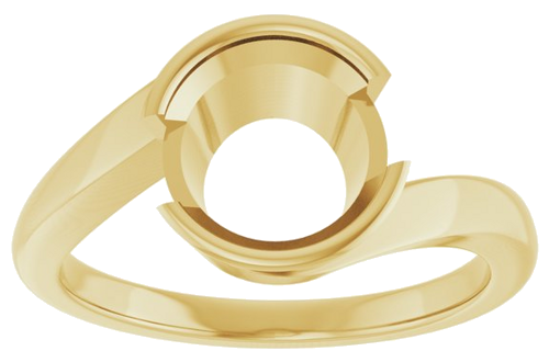 Sužadėtuvių Žiedas „Half-Bezel Solitaire“ 14k yellow gold Round 8.2mm (3)