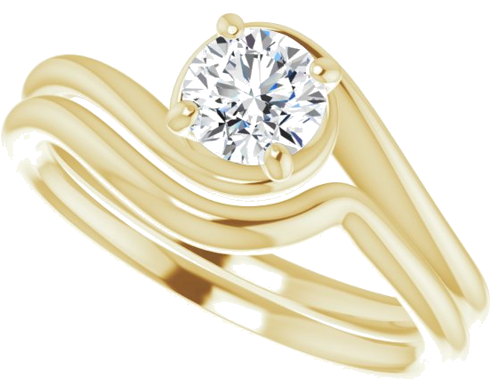 Sužadėtuvių Žiedas „Solitaire“ 14k yellow gold Round 5.2mm (10)