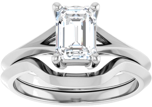 14K White 7x5 mm Emerald Solitaire Engagement Ring Mounting (8)