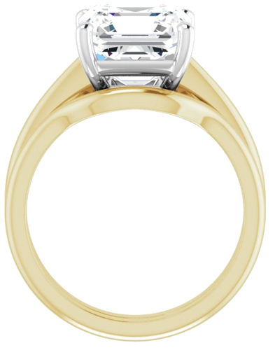 Sužadėtuvių Žiedas „Solitaire“ 14k yellow/white gold Asscher 9mm (7)