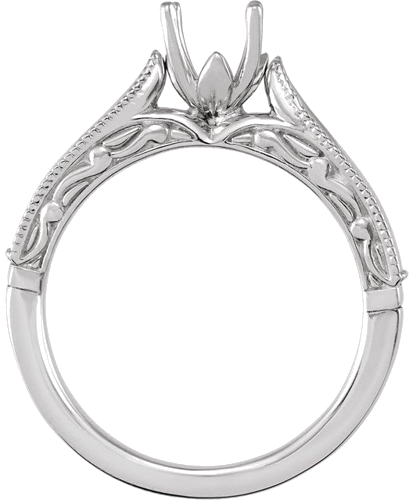 14K White 6.5 mm Round Solitaire Engagement Ring Mounting (2)