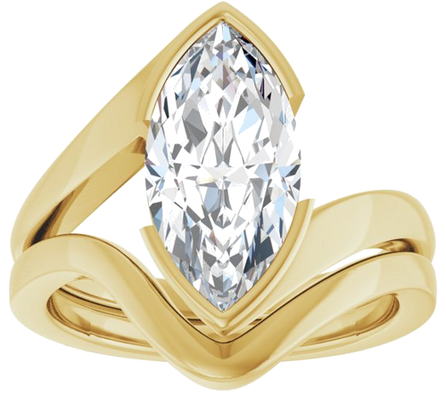 Sužadėtuvių Žiedas „Half-Bezel Solitaire“ 14k yellow gold Marquise 14mm x 7mm (8)