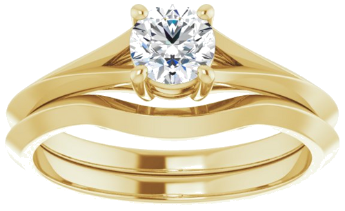Sužadėtuvių Žiedas „Solitaire Split Shank“ 14k yellow gold Round 4.8mm (8)