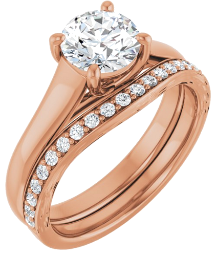 14K Rose 6.5 mm Round Solitaire Engagement Ring Mounting (6)