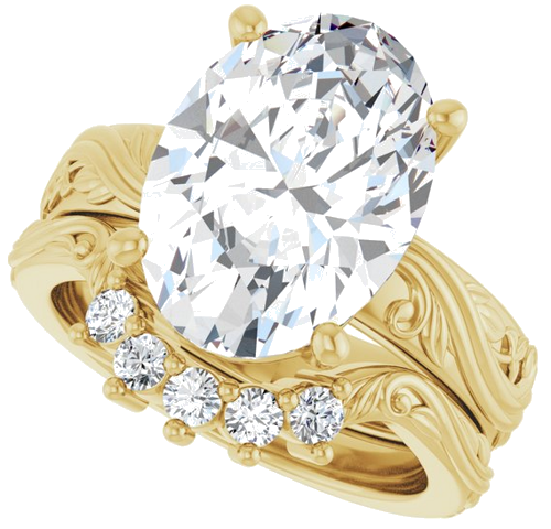 Sužadėtuvių Žiedas „Solitaire Sculptural“ 14k yellow gold Oval 14mm x 10mm (10)