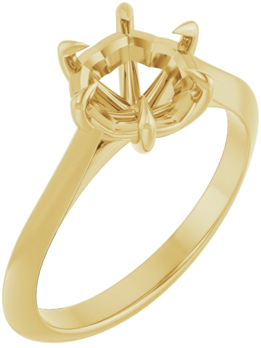 Sužadėtuvių Žiedas „Claw-Prong Solitaire“ 14k yellow gold Round 7.4mm (1)