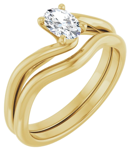 Sužadėtuvių Žiedas „Bypass“ 14k yellow gold Oval 6mm x 4mm (6)