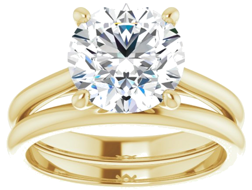 Sužadėtuvių Žiedas „Solitaire“ 585 Geltonojo Aukso Round 9mm (8)
