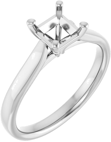 Sužadėtuvių Žiedas „Solitaire“ 585 Baltojo Aukso Square 5mm (1)