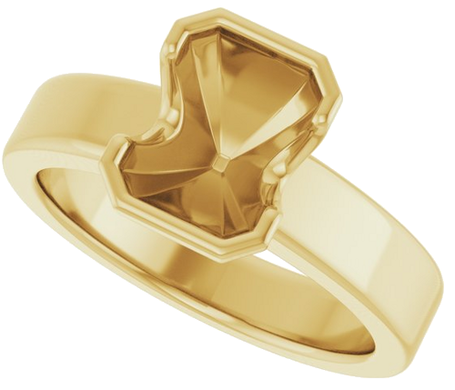 Sužadėtuvių Žiedas „Half-Bezel Solitaire“ 14k yellow gold Emerald 8mm x 6mm (5)