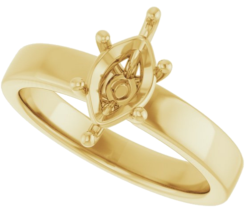 Sužadėtuvių Žiedas „Solitaire“ 585 Geltonojo Aukso Marquise 10mm x 5mm (5)