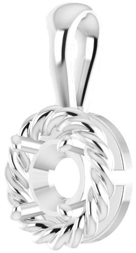 Pakabukas „Rope“ 585 Baltojo Aukso Round 5.2mm (2)