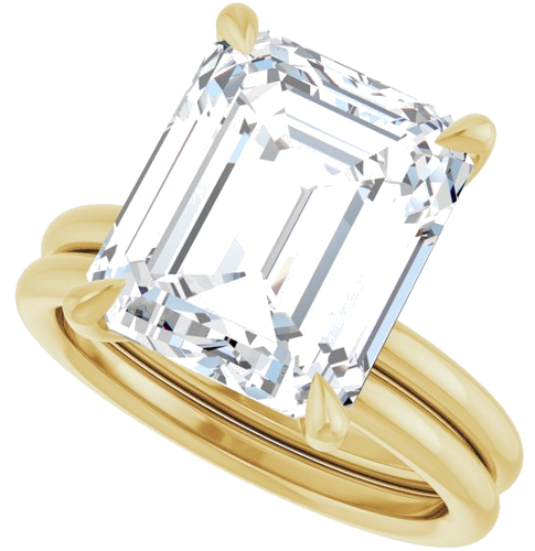 Sužadėtuvių Žiedas „Claw-Prong Solitaire“ 14k yellow gold Emerald 12mm x 10mm (10)