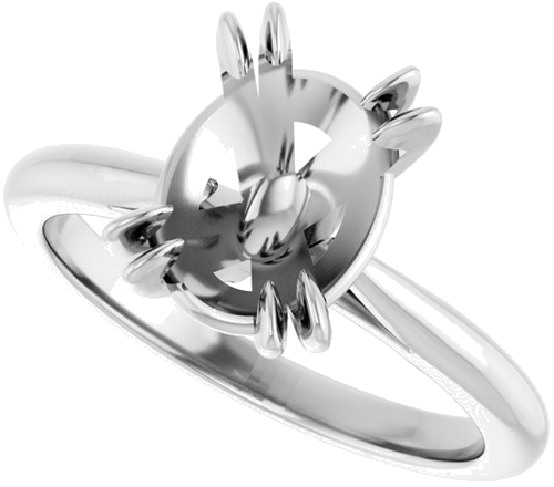 14K White 10 x 8 mm Oval Engagement Ring Mounting (5)