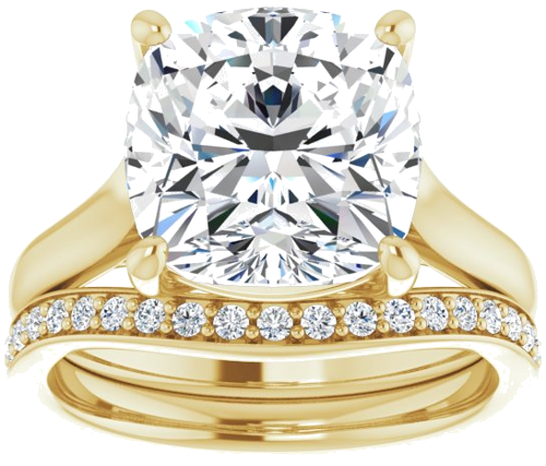 Sužadėtuvių Žiedas „Solitaire“ 14k yellow gold Cushion 10mm (8)