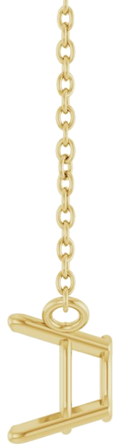 14K Yellow 5 mm Square Solitaire 18   Necklace Mounting (3)