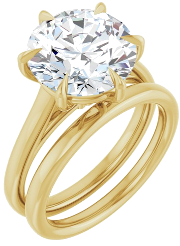 Sužadėtuvių Žiedas „Claw-Pong“ 14k yellow gold Round 11mm (6)