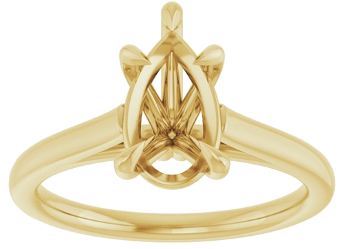 Sužadėtuvių Žiedas „Claw-Pong“ 14k yellow gold Pear 10mm x 6mm (3)