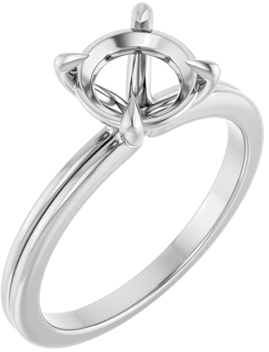Sužadėtuvių Žiedas „Claw-Prong Solitaire“ 14k white gold Round 7.4mm (1)