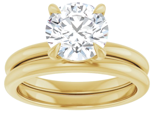 14K Yellow 8 mm Round Solitaire Engagement Ring Mounting (8)