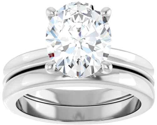 Sužadėtuvių Žiedas 14k white gold Oval 10mm x 8mm (8)