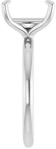 10K White  9x7 mm Emerald Solitaire Engagement Ring Mounting (4)