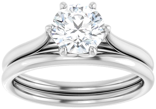 14K White 6.5 mm Round Engagement Ring Mounting (8)