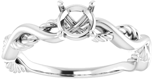 Sužadėtuvių Žiedas „Infinity-Inspired“ 585 Baltojo Aukso Round 5.2mm (3)