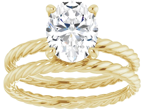 Sužadėtuvių Žiedas „Solitaire“ 585 Geltonojo Aukso Oval 9mm x 7mm (8)