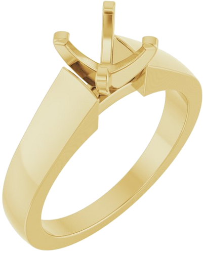 14K Yellow 6.5 mm Round Solitaire Engagement Ring Mounting (1)