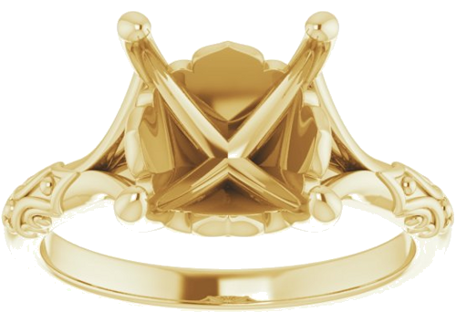 Sužadėtuvių Žiedas „Solitaire Sculptural“ 14k yellow gold Round 10mm (3)