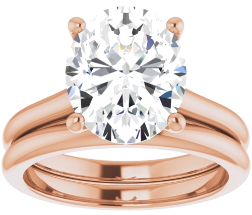 10K Rose 11x9 mm Oval Solitaire Engagement Ring Mounting (8)