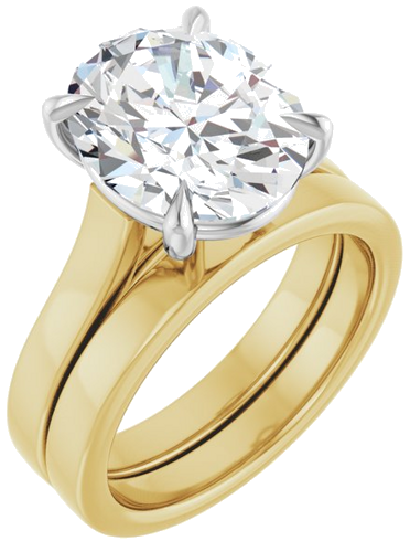 Sužadėtuvių Žiedas „Claw-Prong“ 18k yellow/white gold Oval 12mm x 10mm (6)