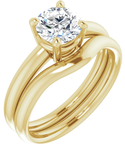 14K Yellow 6.5 mm Round Engagement Ring Mounting (6)