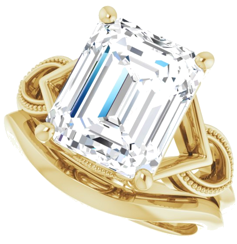 Sužadėtuvių Žiedas „Solitaire“ 14k yellow gold Emerald 11mm x 9mm (10)