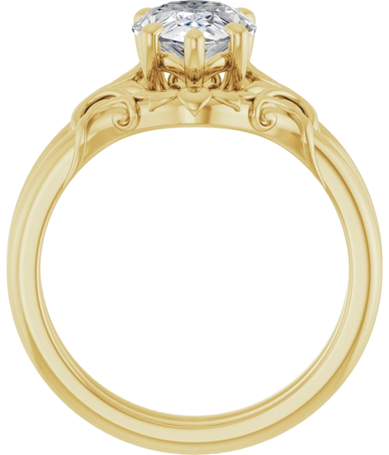 Sužadėtuvių Žiedas „Solitaire“ 14k yellow gold Pear 10mm x 7mm (7)