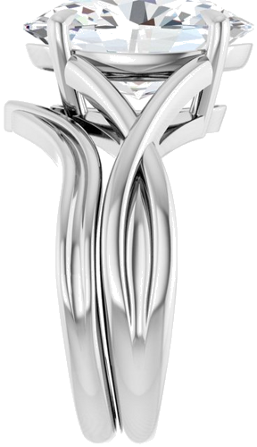 Sužadėtuvių Žiedas „Claw-Prong Solitaire“ 14k white gold Oval 14mm x 10mm (9)