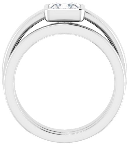 Sužadėtuvių Žiedas „Bezel-Set Solitaire“ 14k white gold Square 5.5mm (7)