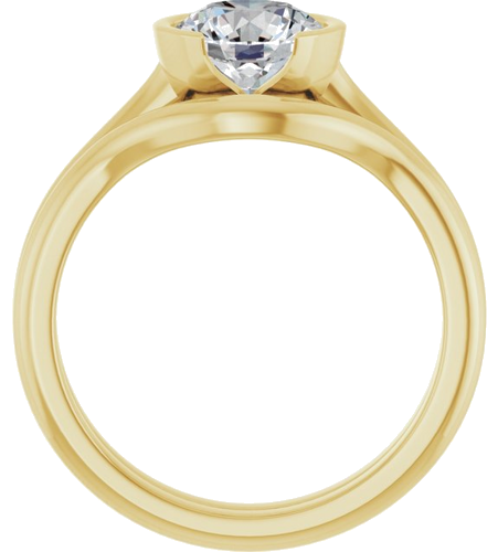 Sužadėtuvių Žiedas „Half-Bezel Solitaire“ 14k yellow gold Round 7mm (7)