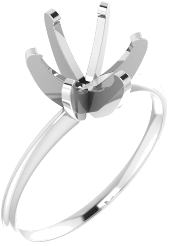 Sužadėtuvių Žiedas „Claw-Prong Solitaire“ 14k white gold Round 8.6mm (1)