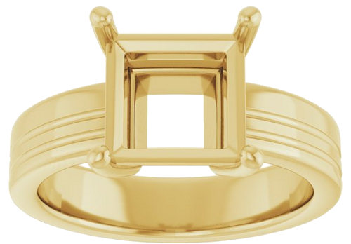 Sužadėtuvių Žiedas „Solitaire“ 14k yellow gold Square 8mm (3)