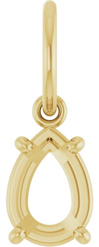 Pakabukas „Solitaire Charm“ 14k yellow gold Pear 7mm x 5mm (1)