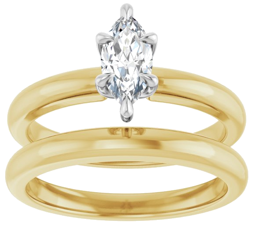 Sužadėtuvių Žiedas „Claw-Prong Solitaire“ 14k yellow/white gold Marquise 8mm x 4mm (8)