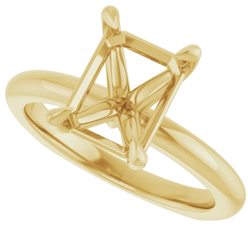Sužadėtuvių Žiedas „Claw-Prong Euro Shank“ 14k yellow gold Emerald 9mm x 7mm (5)